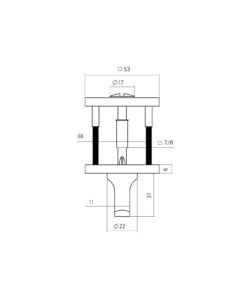 Intersteel WC-sluiting verdekt 53x53x6mm met stift 6-8mm rvs 3 1335.103061 2