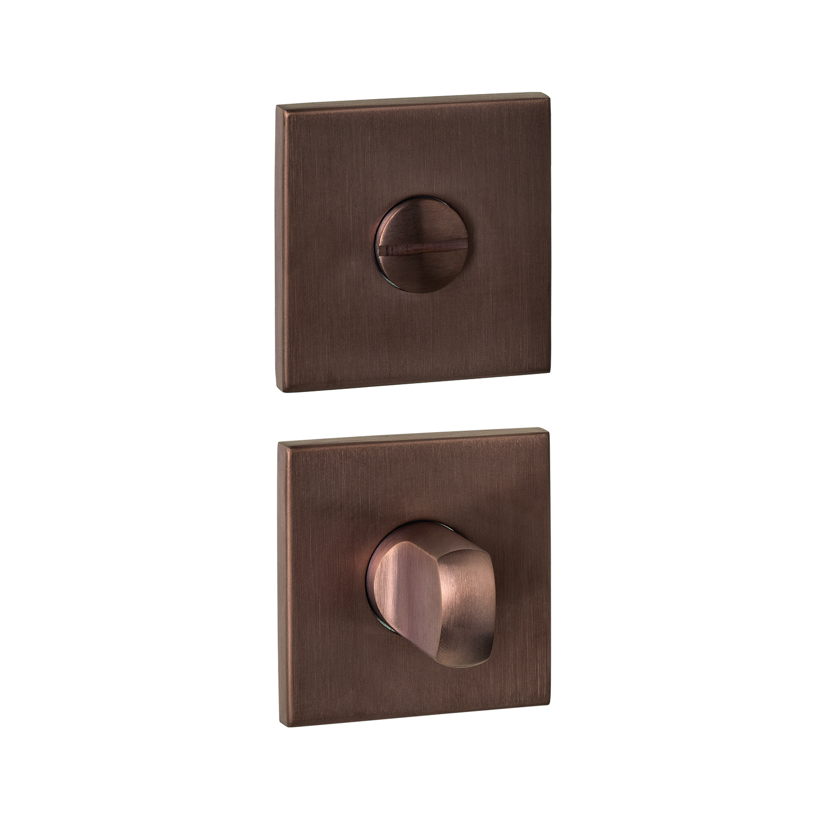 Intersteel WC-sluiting verdekt 53x53x6mm met stift 6-8mm PVD brons