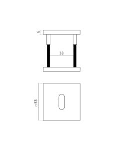 Intersteel Sleutelrozetten verdekt 53x53x6mm PVD brons 3 1343.103086 2