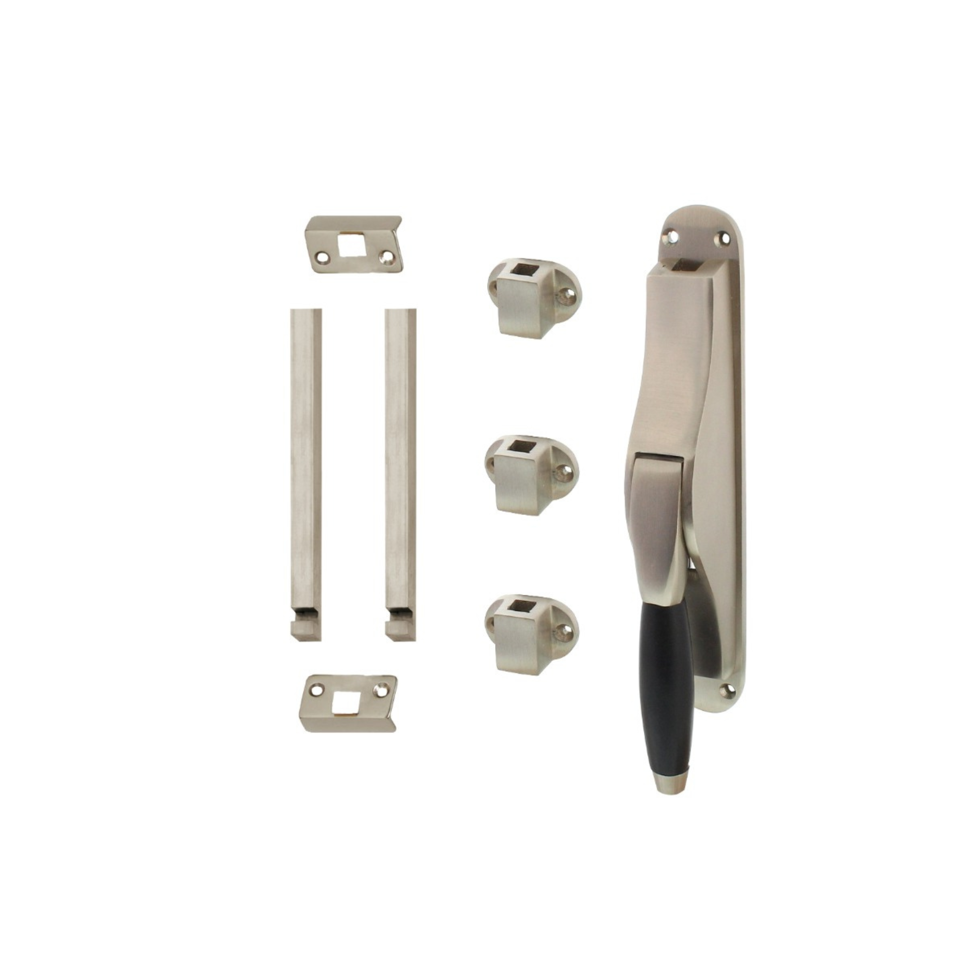 HandleCraft Pomp-espagnolet Ton Model inclusief stangenset 2x 1250mm nikkel mat/ebbenhout