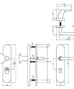 Intersteel Veiligheidsbeslag SKG*** profielcilindergat 72 mm ovaal met kerntrekbeveiliging messing ongelakt 5 0010.382036 6 1