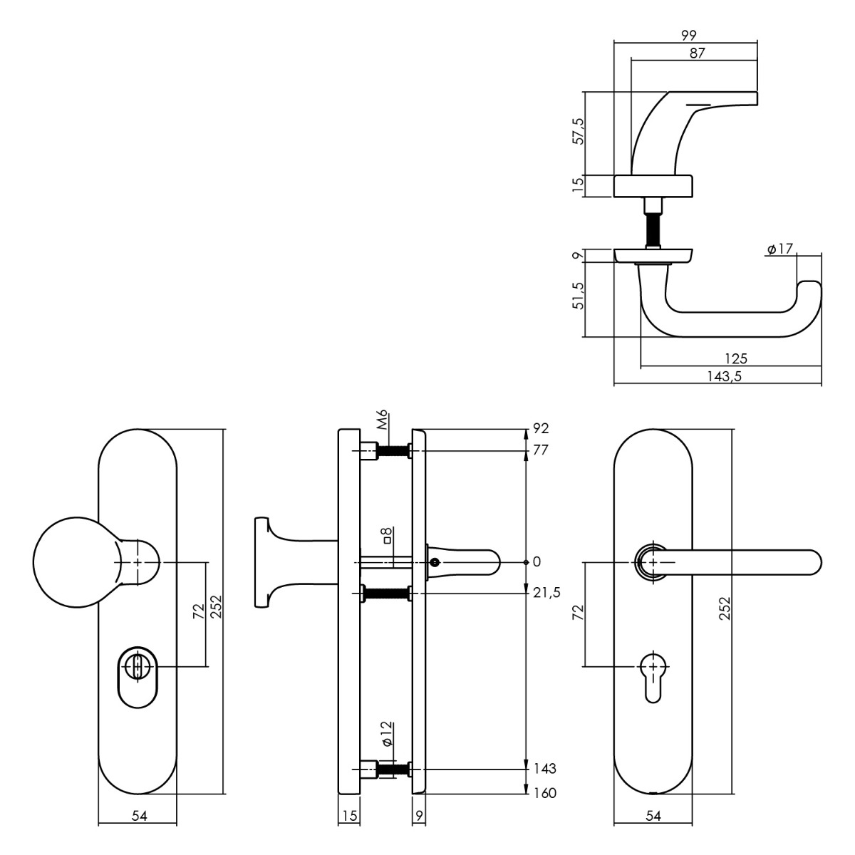 Intersteel Veiligheidsbeslag SKG*** profielcilindergat 72 mm ovaal met kerntrekbeveiliging messing ongelakt 3 0010.382036 6 1