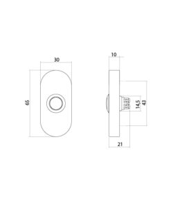 Intersteel Deurbel ovaal 65x30x10mm verdekt PVD messingkleur 5 0013.399026 6