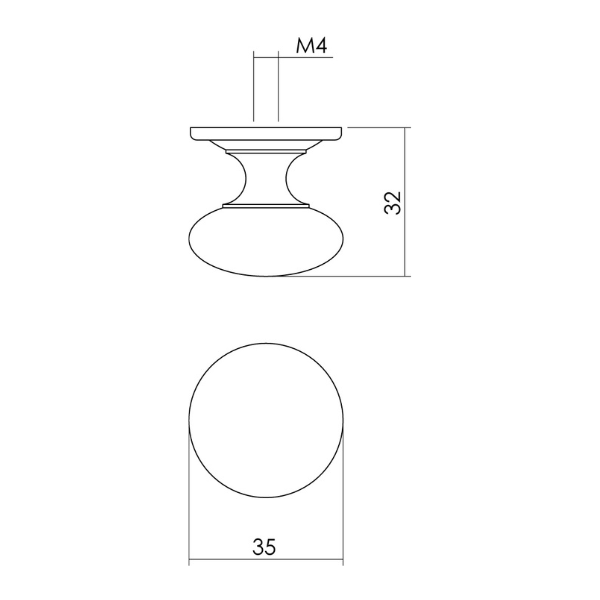 Intersteel Meubelknop Paddenstoel ø 35 mm achterplaat messing gelakt 4 0013.847823 6