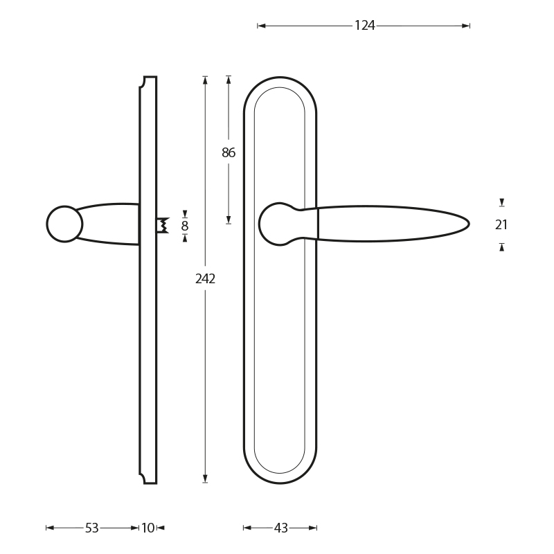 Intersteel Deurkruk Elen op schild toilet-/badkamersluiting 63 mm chroom 3 0016.168211 6 1
