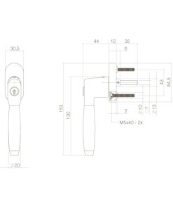 Intersteel Raamkruk Ton 400 afsluitbaar op ovaal rozet chroom/ebben hout 7 0016.661645 6