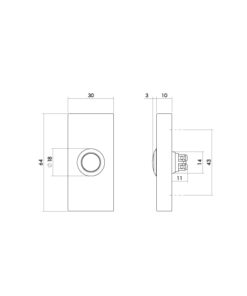 Intersteel Deurbel rechthoekig 65x30x10mm verdekt rvs getrommeld 5 0034.399038 6