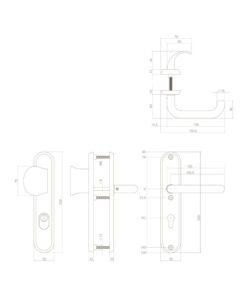 Intersteel Veiligheidsbeslag SKG*** profielcilindergat 55 mm met kerntrekbeveiliging ovaal voordeurbeslag massief rvs geborsteld 7 0035.378329 6