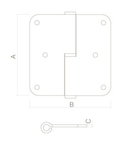 Intersteel Stiftpaumelle DIN rechts rvs geborsteld 7 0035.462621a 6