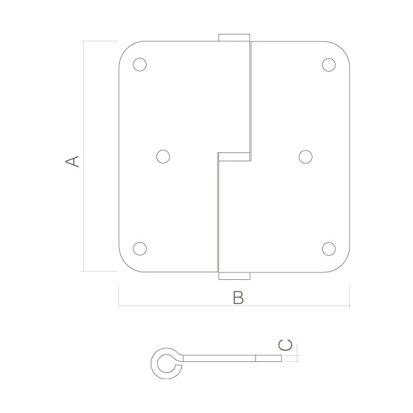 Intersteel Stiftpaumelle DIN rechts rvs geborsteld 4 0035.462621a 6