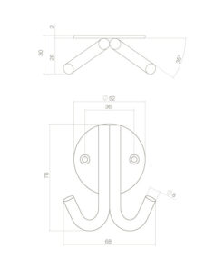 Intersteel Jashaak dubbel op rond rozet rvs geborsteld 5 0035.695032 6
