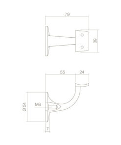 Intersteel Leuninghouder achterplaat hol zadel rvs geborsteld 5 0035.730001 6