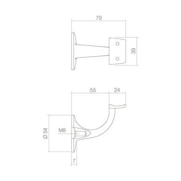 Intersteel Leuninghouder achterplaat hol zadel rvs geborsteld 3 0035.730001 6