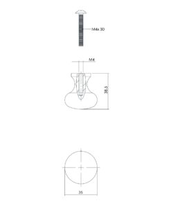 Intersteel Meubelknop ø 35 mm smeedijzer zwart 5 0048.855062 6