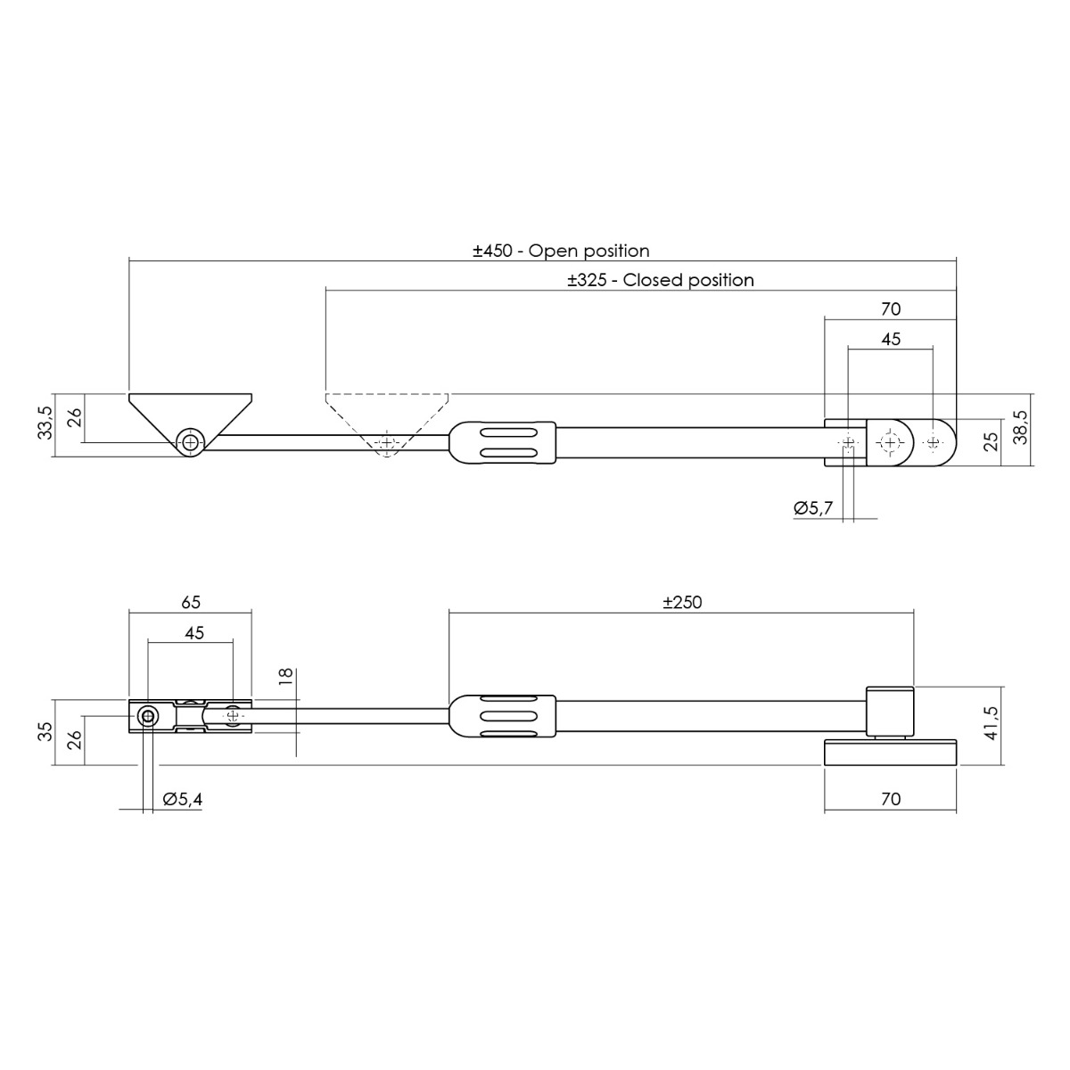 Intersteel Tele-uitzetter buitendraaiend extra middel grijs 3 0098.567141 6