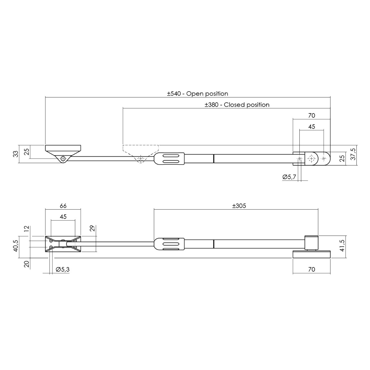 Intersteel Tele-uitzetter buitendraaiend zwaar grijs 3 0098.567151 6