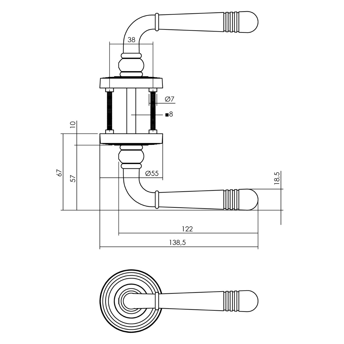 Intersteel Deurkruk Helena op rozet oud grijs 4 0021.172502 6