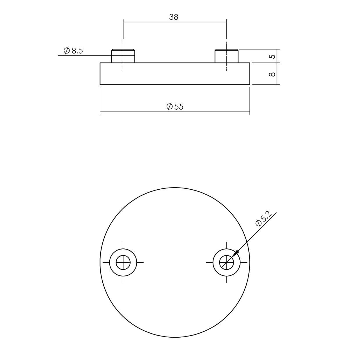 Intersteel Afdekrozet Shiraat Grand&Johnson ø55x8mm PVD messing mat 2 0014.317519 2