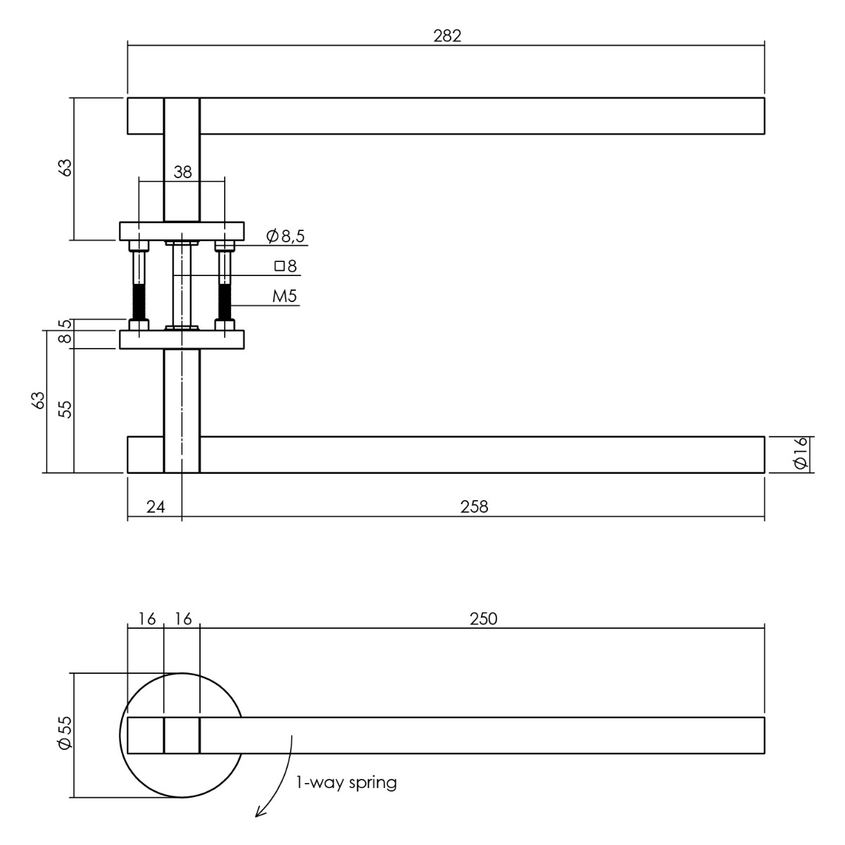 Intersteel Deurkruk Shiraat Grand&Johnson op rozet éénzijdig verdekt rechts ø55x8mm PVD zwart 3 0023.071902 2