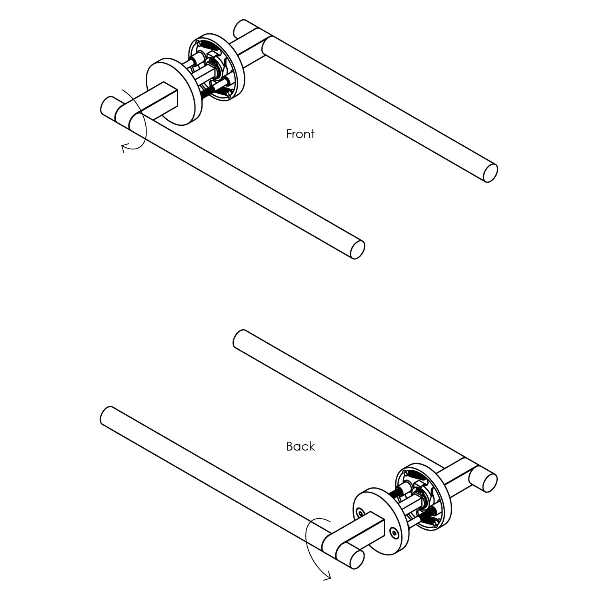 Intersteel Deurkruk Shiraat Grand&Johnson op rozet éénzijdig verdekt rechts ø55x8mm PVD zwart 4 0023.071902 3
