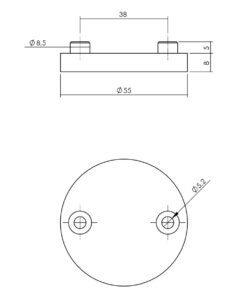 Intersteel Afdekrozet Shiraat Grand&Johnson ø55x8mm rvs geborsteld 4 0035.317519 2
