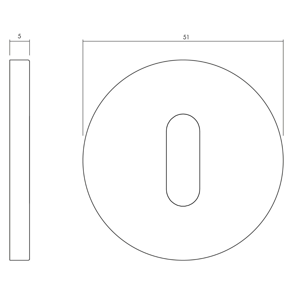Intersteel Olivari rozet rond met sleutelgat chroom mat 2 1551bco 2