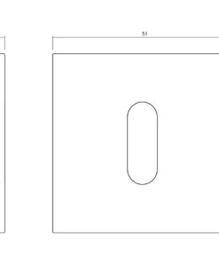 Intersteel Olivari rozet vierkant vierkant met sleutelgat chroom 4 1571bcr 2