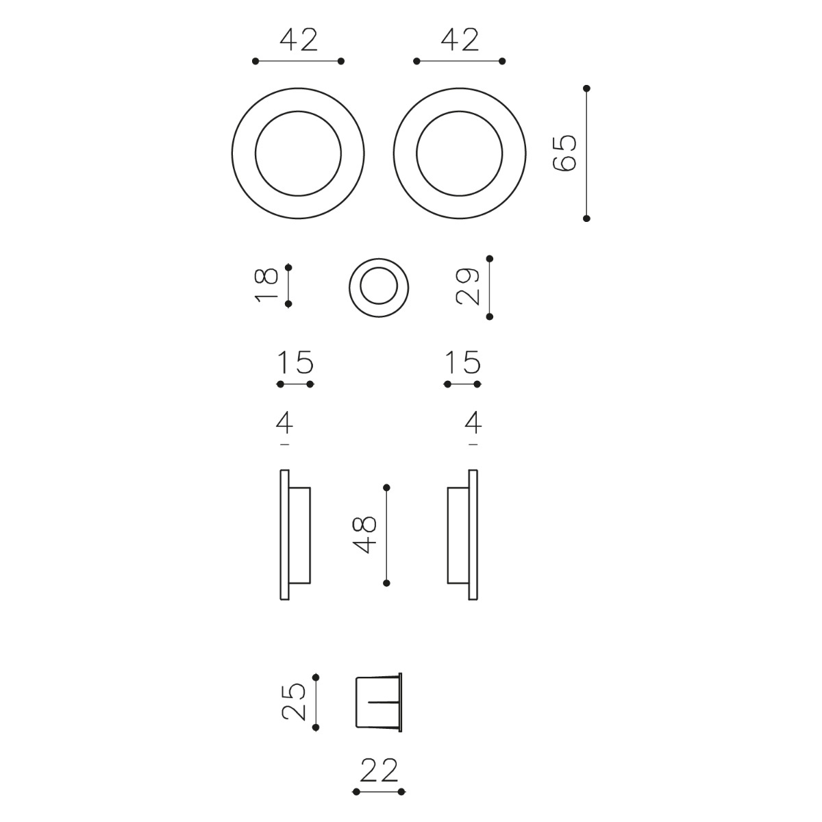 Intersteel Olivari schuifdeurkom Dante rvs mat titaan PVD
