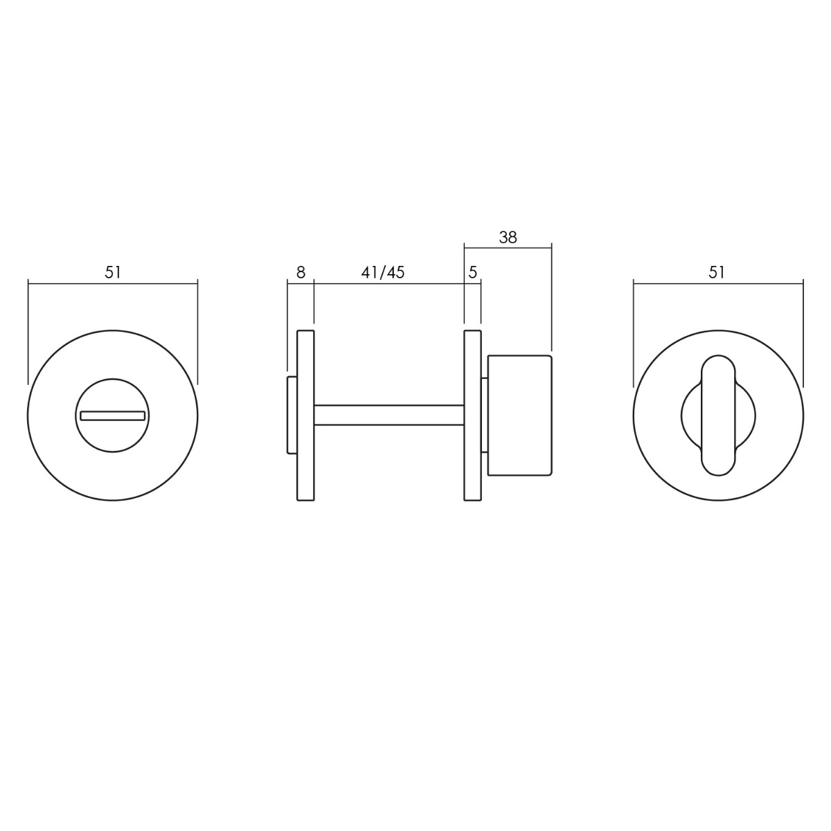 Intersteel Olivari rozet toilet-/badkamersluiting rond brons mat titaan PVD 2 h200n6bds 2