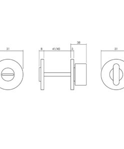 Intersteel Olivari rozet toilet-/badkamersluiting rond koper mat titaan PVD 4 h200n6brs 2