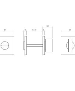 Intersteel Olivari rozet toilet-/badkamersluiting vierkant chroom 4 h202n6bcr 2