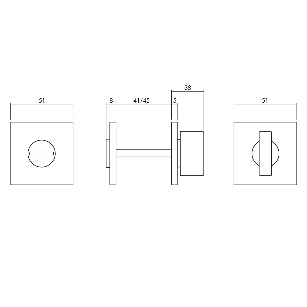 Intersteel Olivari rozet toilet-/badkamersluiting vierkant chroom 2 h202n6bcr 2