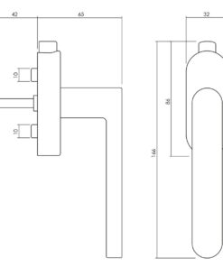 Intersteel Olivari raamkruk Link afsluitbaar nikkel titaan PVD 4 k200pnl