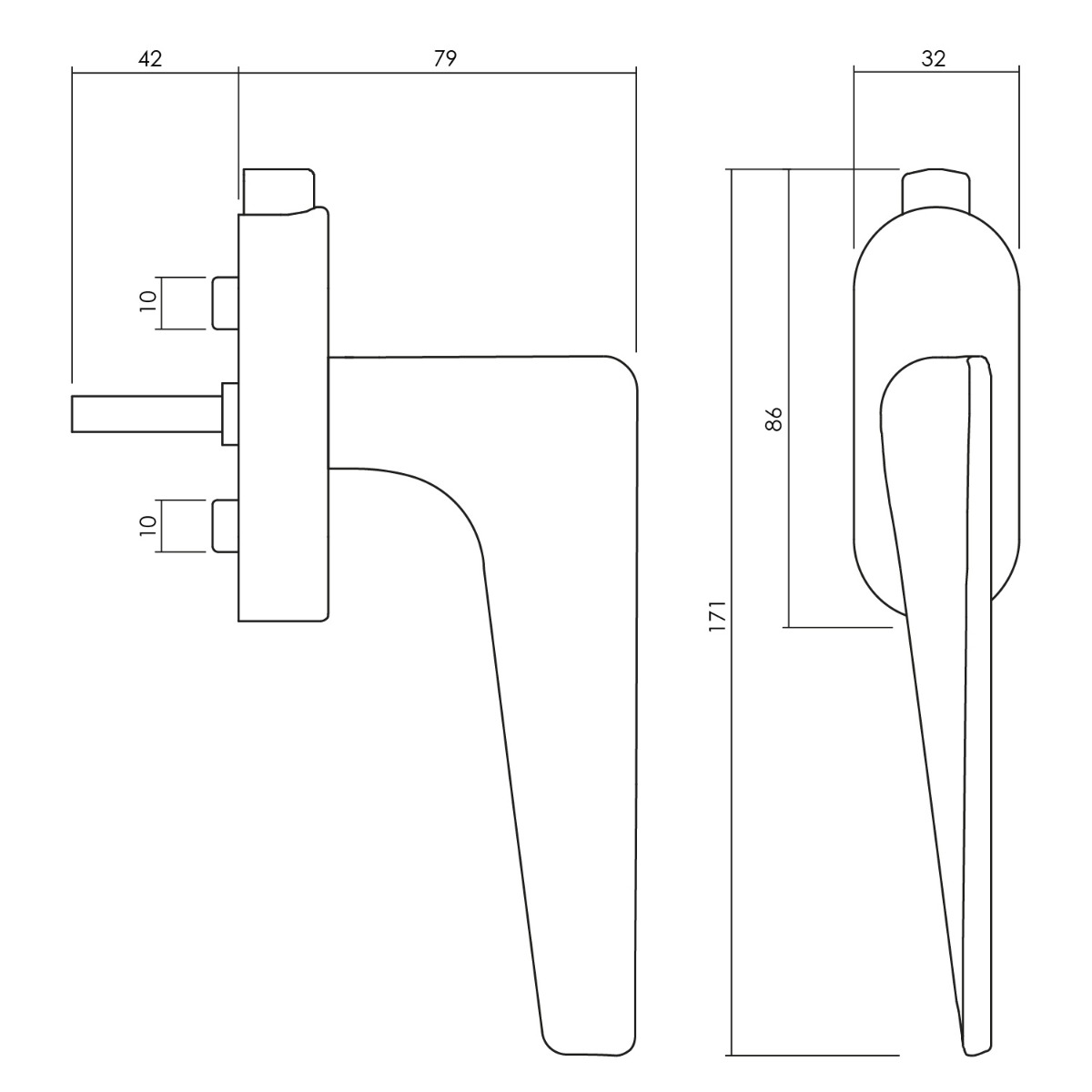 Intersteel Olivari raamkruk Twist afsluitbaar antraciet mat titaan PVD 2 k242pus