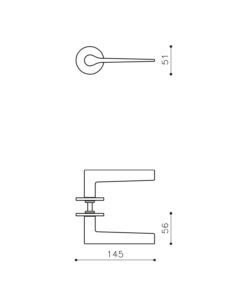 Intersteel Olivari deurkruk Lama L op rozet brons mat titaan PVD 4 m106nsb8bds 2