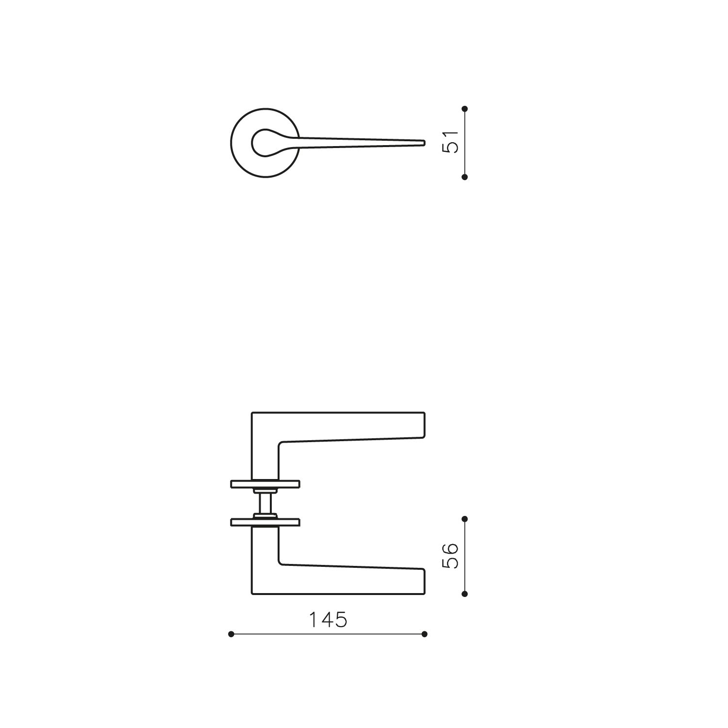 Intersteel Olivari deurkruk Lama L op rozet rvs mat titaan PVD 3 m106nsb8bis 2