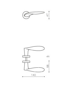 Intersteel Olivari deurkruk Wind op rozet messing mat titaan PVD 6 m187nsb8bts 2
