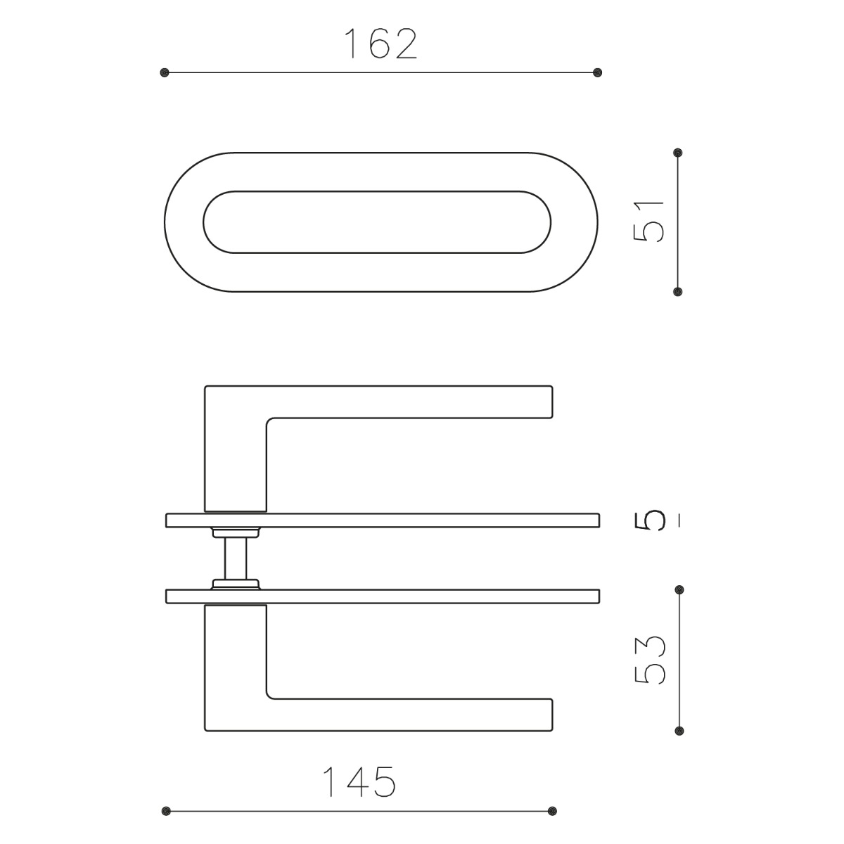 Intersteel Olivari deurkruk Link op horizontaal schild antractiet mat titaan PVD