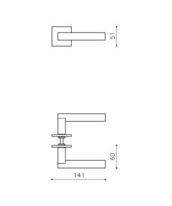 Intersteel Olivari deurkruk Euclide Q op rozet koper mat titaan PVD 5 m230nsb8brs 2