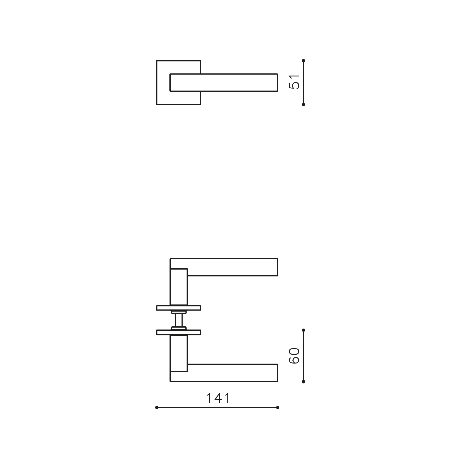 Intersteel Olivari deurkruk Euclide Q op rozet koper mat titaan PVD 2 m230nsb8brs 2