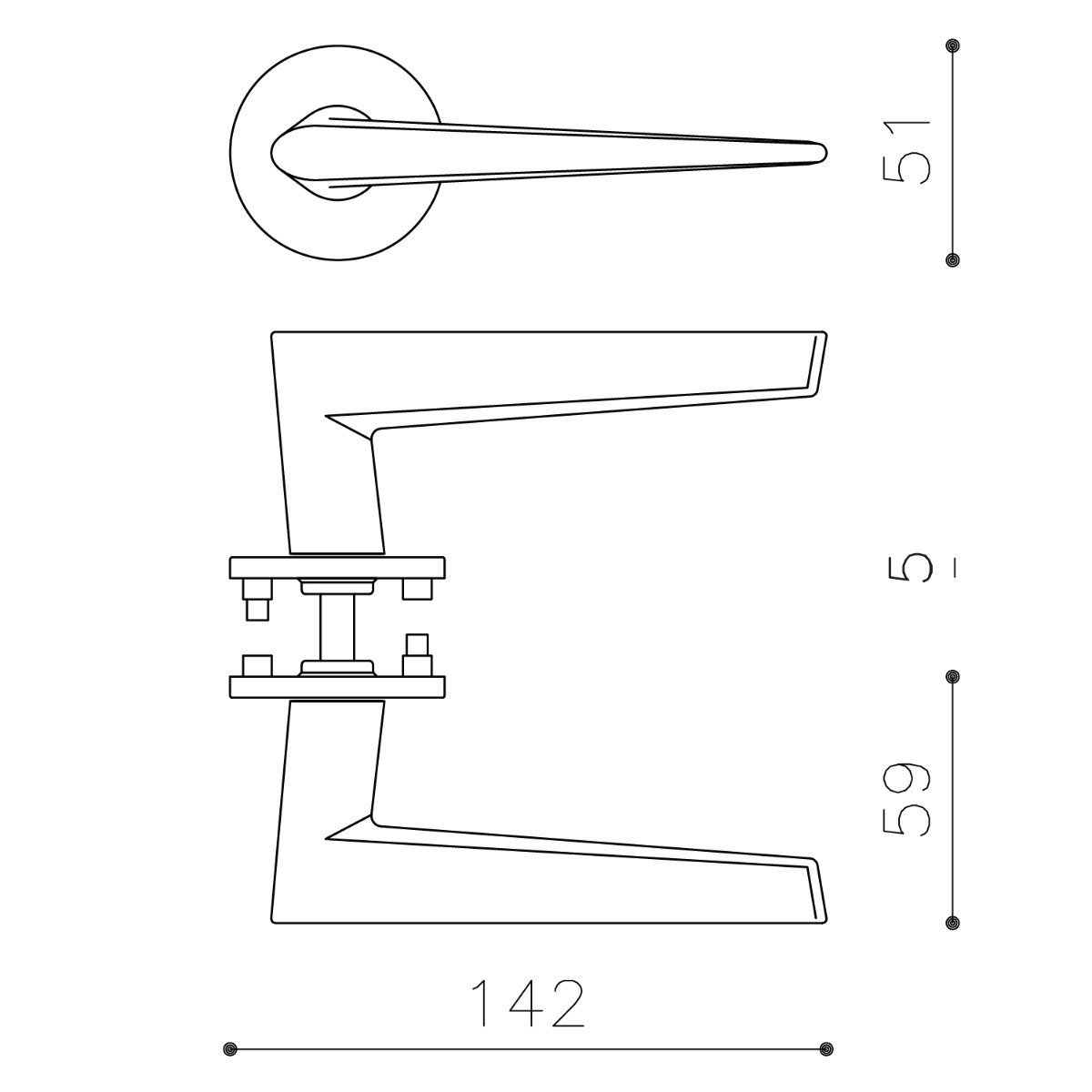 Intersteel Olivari deurkruk Nina op rozet rvs mat titaan PVD 5 m234nsb8bis 2