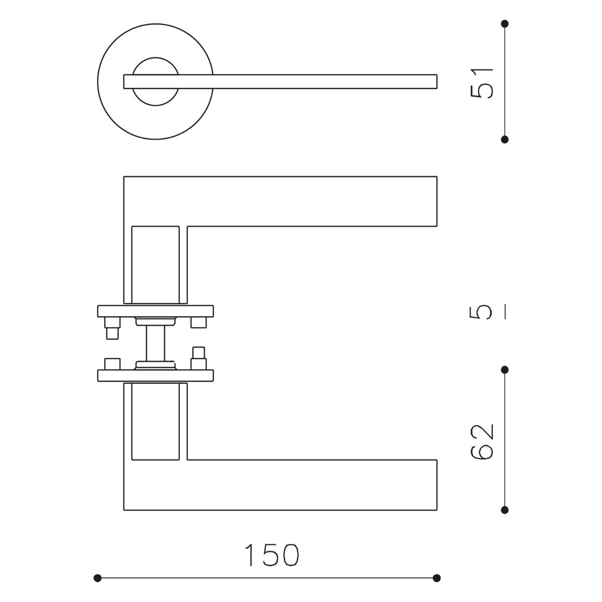 Intersteel Olivari deurkruk Open op rozet antraciet mat titaan PVD 3 m249rsb8bus 2