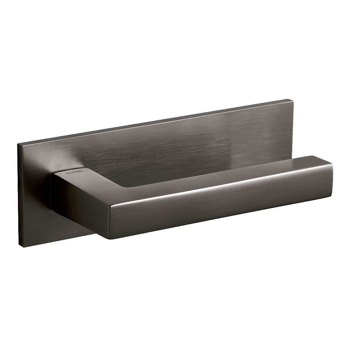 Intersteel Olivari deurkruk ABC op horizontaal schild antractiet mat titaan PVD