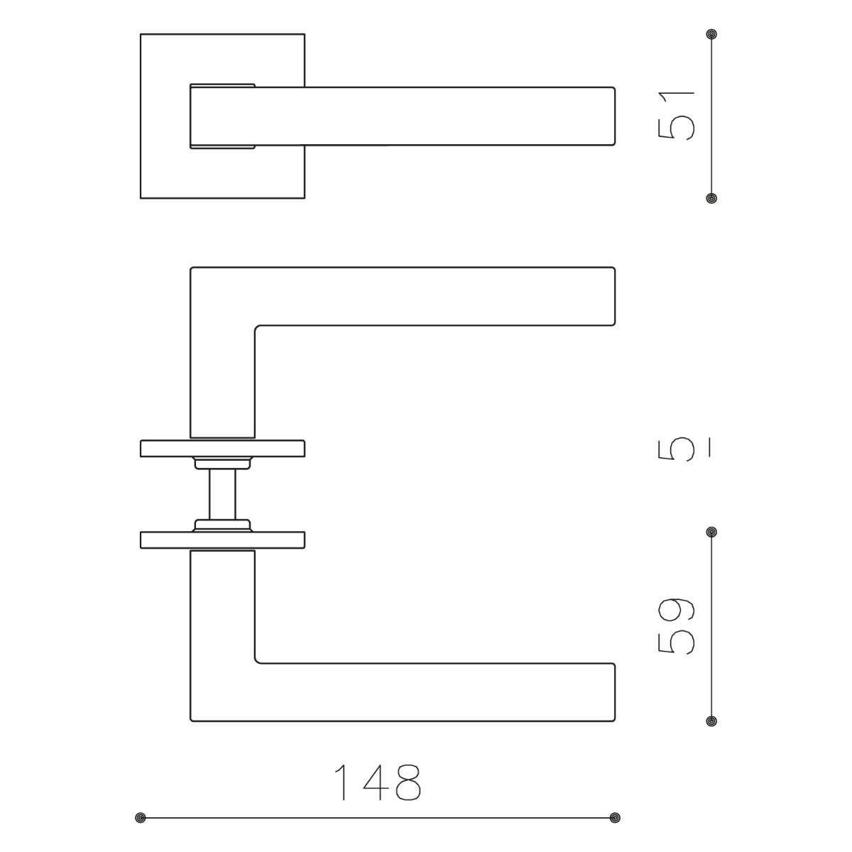 Intersteel Olivari deurkruk ABC op rozet rvs mat titaan PVD 2 m255nsb8bis 2