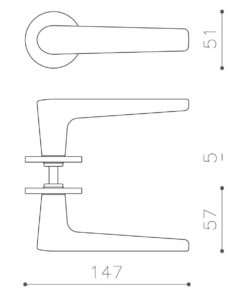 Intersteel Olivari deurkruk Lugano op rozet rvs mat titaan PVD 7 m258nsb8bis 2