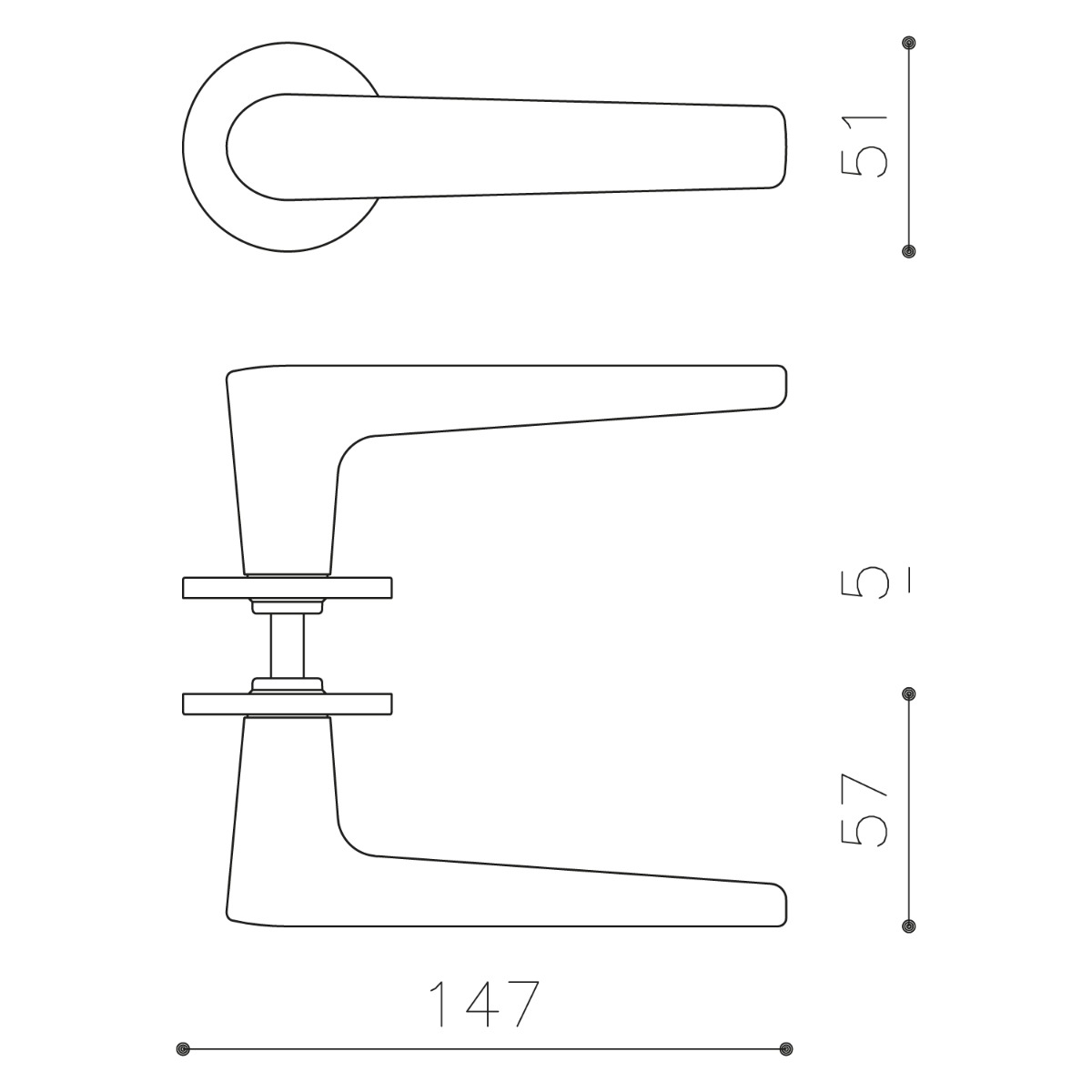 Intersteel Olivari deurkruk Lugano op rozet rvs mat titaan PVD 2 m258nsb8bis 2