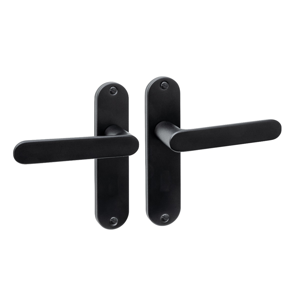 Intersteel Deurkruk Sora basic op schild ovaal 185x41mm blind zwart
