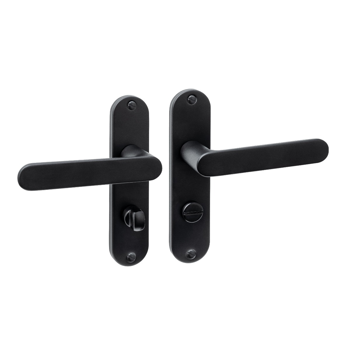 Intersteel Deurkruk Sora basic op schild ovaal 185x41mm wc 63/8 zwart