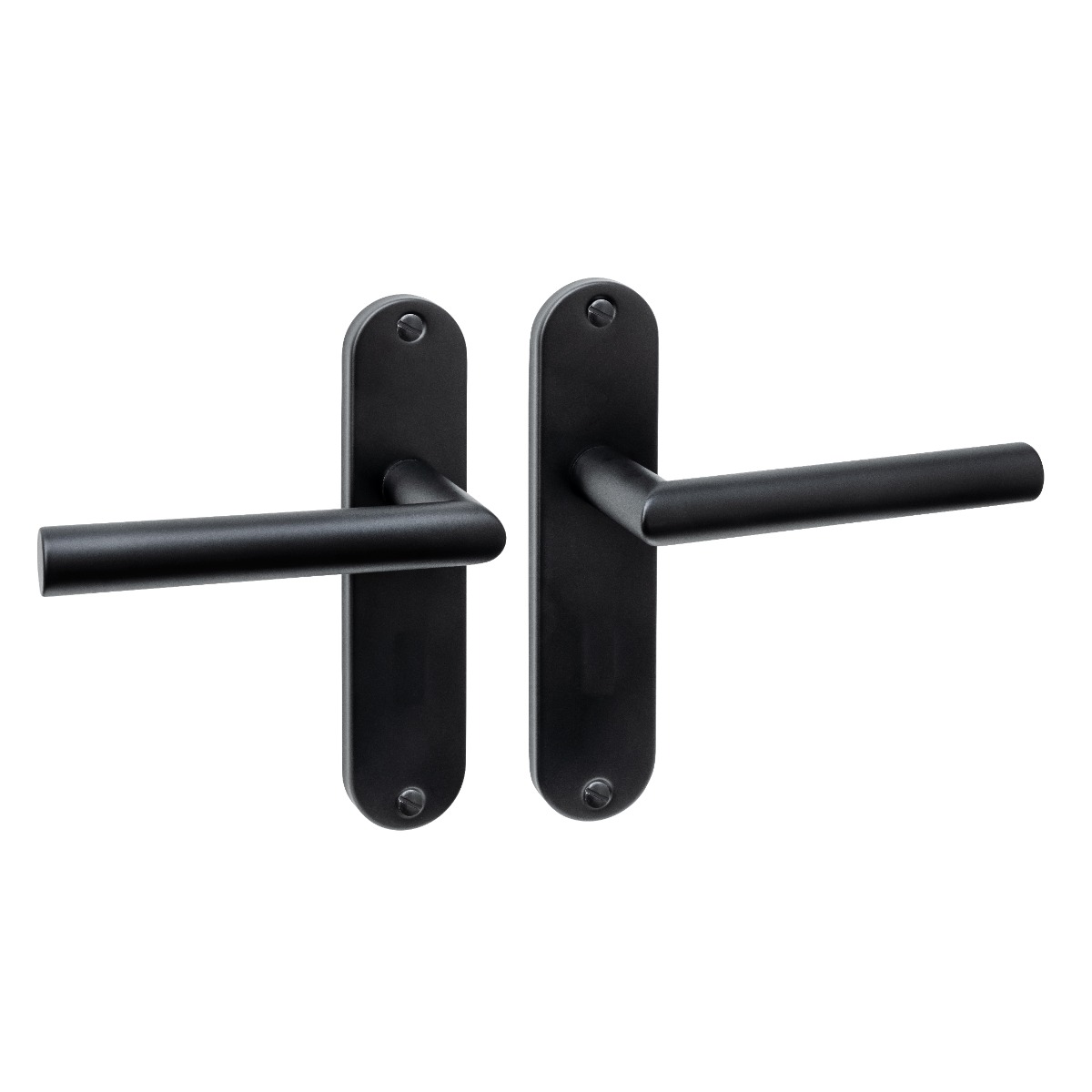 Intersteel Deurkruk Jura basic op schild ovaal 185x41mm blind zwart