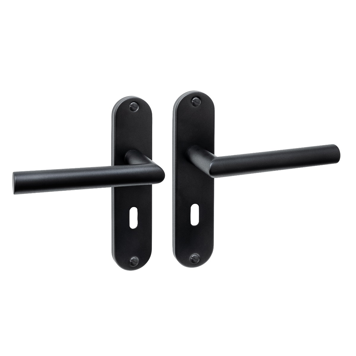 Intersteel Deurkruk Jura basic op schild ovaal 185x41mm sleutelgat 56mm zwart
